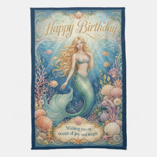 Linge De Cuisine Anniversaire de sirène enchantée sous les vagues