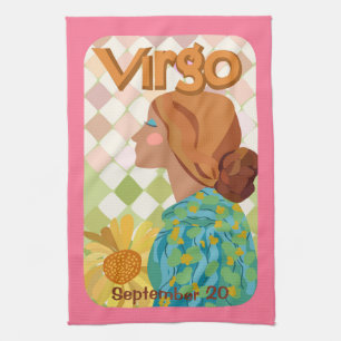 Linge De Cuisine Anniversaire Personnalisable Virgo Zodiac Tea Towe