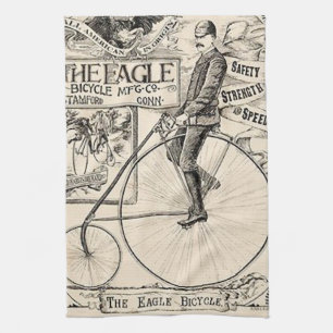 Linge De Cuisine Annonce victorienne de bicyclette de Pennyfarthing