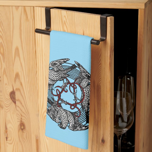 Linge De Cuisine Antique Bookplate Trois Hawks William de Morgan (Pliage en tiers)