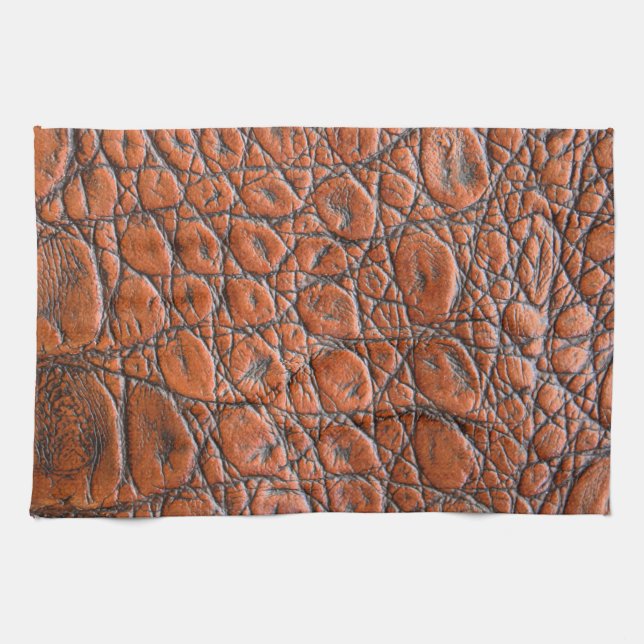 Linge De Cuisine apparence fausse en cuir de crocodile (Horizontal)