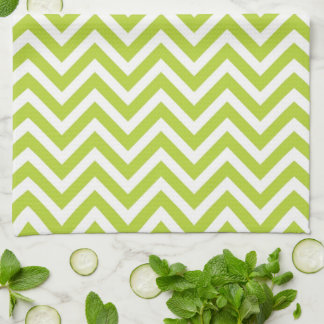 Linge De Cuisine Apple Green Chevron