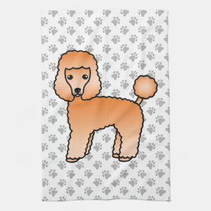 Linge De Cuisine Apricot Toy Poodle mignon Cartoon Chien