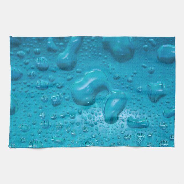 Linge De Cuisine Aqua Waterdrops on Glass : - (Horizontal)