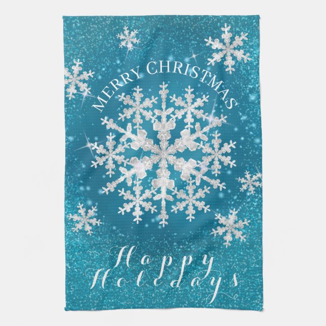 Linge De Cuisine Aqua White (Vertical)