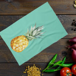 Linge De Cuisine Aquarelle ananas été Tropical bleu<br><div class="desc">Cette conception a été créée par art numérique. Elle peut être personnalisée en cliquant sur le bouton personnaliser et en modifiant la couleur, en ajoutant un nom, des initiales ou vos mots préférés. Contactez-moi à l'adresse colorflowcreations@gmail.com si vous souhaitez que ce design soit disponible sur un autre produit. Achetez ma...</div>