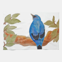 Aquarelle artistique Oiseau bleu Cuckooshrike