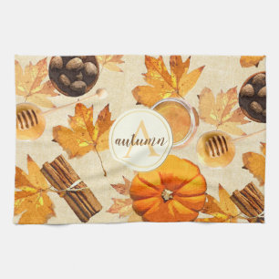 Linge De Cuisine Aquarelle Automne Magie Parfums Vintages Monogramm