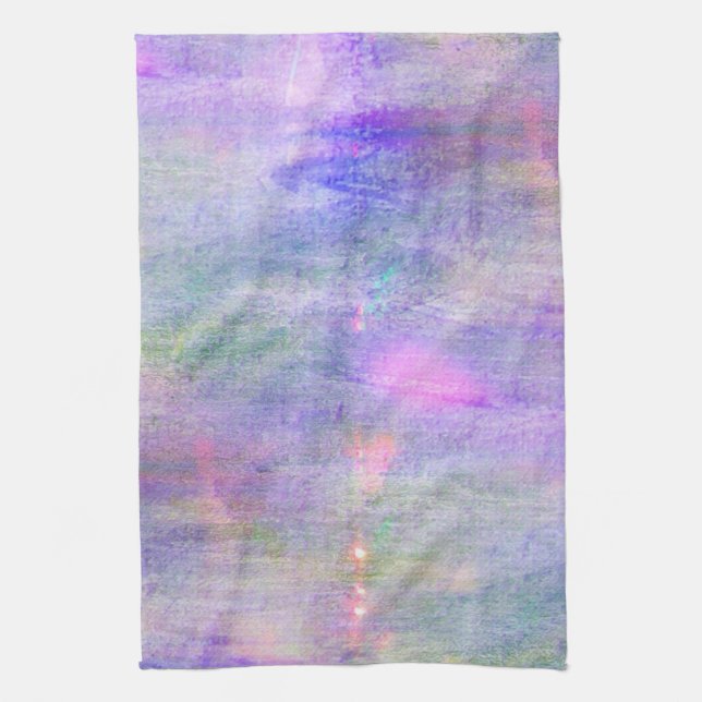 Linge De Cuisine aquarelle bleue et rose sans couture de jaune (Vertical)