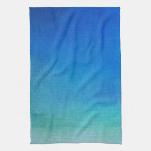Linge De Cuisine Aquarelle bleue Ombre