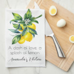 Linge De Cuisine Aquarelle Citron personnalisée<br><div class="desc">Ajoutez un brin de soleil à votre cuisine avec notre serviette de cuisine personnalisée au citron Watercolor,  idéale pour les douches nuptiales ou comme cadeau personnalisé. Inspirez votre espace du charme rafraîchissant des agrumes et faites de chaque repas un délice fou !</div>