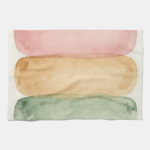 Linge De Cuisine Aquarelle Couches de blocs de couleur pastel