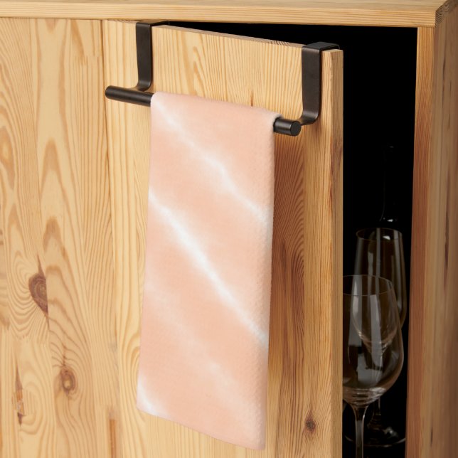Linge De Cuisine Aquarelle couleur Fuzz Peach Motif Abstrait (Pliage en tiers)