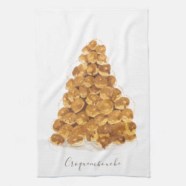 Linge De Cuisine Aquarelle Croquembouche (Vertical)