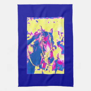 Linge De Cuisine Aquarelle de cheval de course de pur sang de