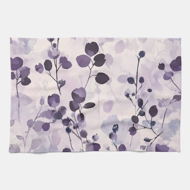 Linge De Cuisine Aquarelle de lavande Eucalyptus Floral (Horizontal)