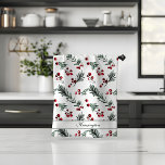 Linge De Cuisine Aquarelle de Noël rustique Botanique Votre nom<br><div class="desc">Aquarelle de Noël rustique Botanique Votre nom Serviette de cuisine avec un parfum de douce végétation moderne de pin et de baies avec vos détails personnalisés. Veuillez nous contacter à cedarandstring@gmail.com si vous avez besoin d'aide pour la conception ou les produits correspondants.</div>