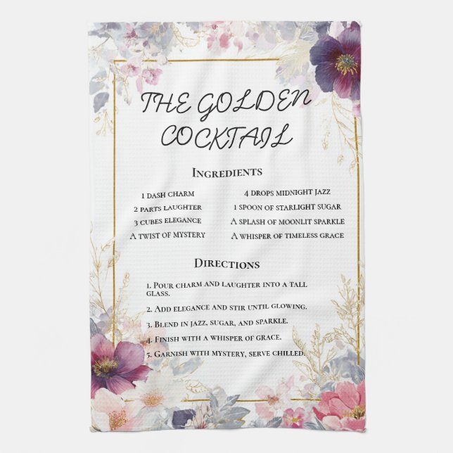 Linge De Cuisine Aquarelle délicate Florale (Vertical)