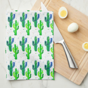 Linge De Cuisine Aquarelle du désert Cactus Saguaro