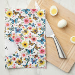 Linge De Cuisine Aquarelle florale motif botanique monogrammé<br><div class="desc">Aquarelle florale motif de cuisine monogrammed serviette de cuisine. Ajoutez votre propre monogramme pour personnaliser.</div>