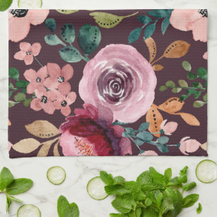 Linge De Cuisine Aquarelle Florale Surface Motif-Fashion colorée