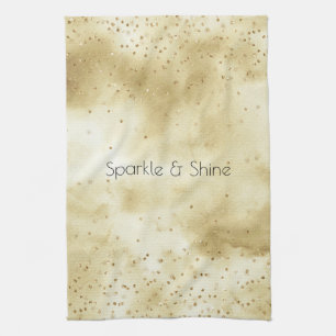Linge De Cuisine Aquarelle Gold Ombre Confetti Sparkle