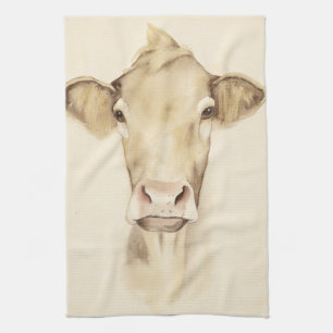 Linge De Cuisine Aquarelle Grange Animaux Vache