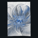 Linge De Cuisine Aquarelle gris bleu Abstrait Fractal Art Flower<br><div class="desc">Une fleur d'imaginaire unique aux tons bleu et gris,  abstraite et élégante. Conception inhabituelle pour votre serviette de cuisine fleurie décorative et plus encore.</div>