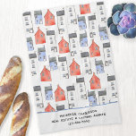 Linge De Cuisine Aquarelle Maison Art immobilier agent de location<br><div class="desc">Doté d'une aquarelle originale peignant les maisons et les détails de votre entreprise immobilière,  ce design fait un beau cadeau de ménage unique pour vos clients et clients. Modifiez le texte pour customiser. Art original de Nic Squirrell.</div>
