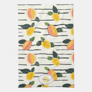 Linge De Cuisine Aquarelle Mango Motif avec Feuilles verts (2)