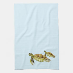 Linge De Cuisine Aquarelle marine des tortues de mer d'Hawaii