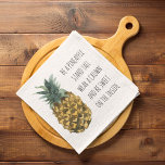 Linge De Cuisine Aquarelle moderne ananas et citation amusante posi<br><div class="desc">Aquarelle moderne ananas et citation amusante positive</div>