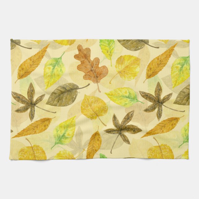 Linge De Cuisine Aquarelle motif d'automne 2 (Horizontal)