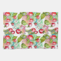 Aquarelle Motif de fraises d'été