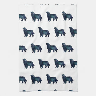 Linge De Cuisine Aquarelle noire du chien de montagne bernois
