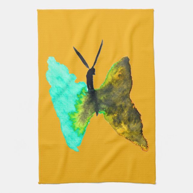 Linge De Cuisine Aquarelle papillon aqua joli (Vertical)