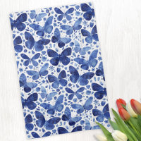 Aquarelle papillon bleu et blanc