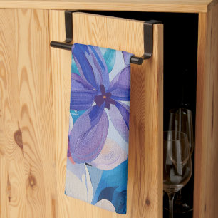 Linge De Cuisine Aquarelle Pastel Fleurs Peintes