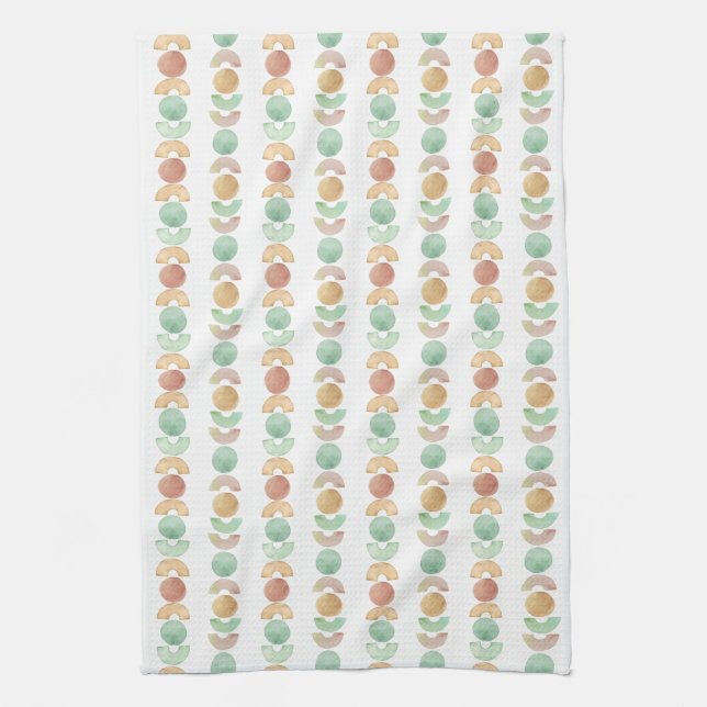 Linge De Cuisine Aquarelle peinte géométrie formes design (Vertical)