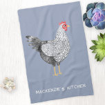 Linge De Cuisine Aquarelle personnalisée amusante Wyandotte Poulet<br><div class="desc">Une aquarelle ludique et fantaisiste d'un poulet Wyandotte. Modifiez le nom et le texte pour personnaliser,  ou supprimez-le si vous préférez. Idéal pour les amateurs d'animaux ou d'oiseaux. Art original de Nic Squirrell.</div>
