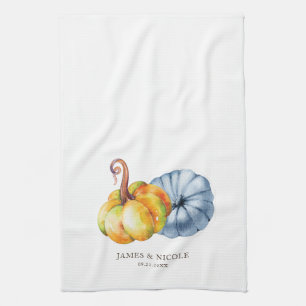 Linge De Cuisine Aquarelle personnalisée du citrouille de Thanksgiv