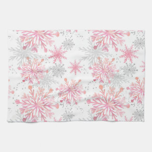 Linge De Cuisine Aquarelle Pink & Silver Parties scintillant Winter