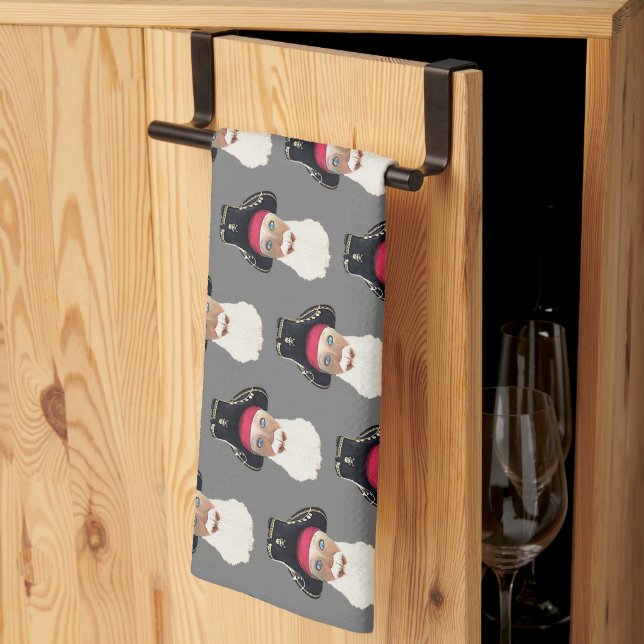 Linge De Cuisine Aquarelle Pirate Self Portrait (Pliage en tiers)
