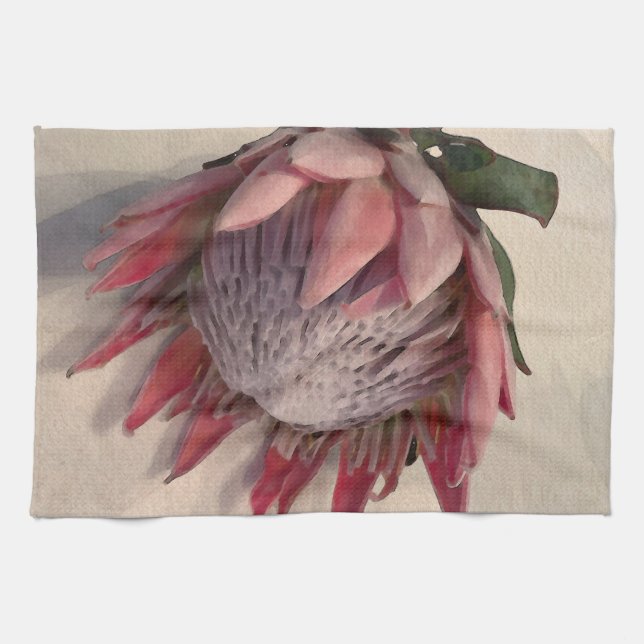 Linge De Cuisine Aquarelle Protea Dishcloth (Horizontal)