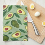 Linge De Cuisine Aquarelle réaliste Motif vert Avocado<br><div class="desc">Belle illustration d'avocat aquarelle.</div>