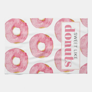 Linge De Cuisine Aquarelle rose moderne sucré comme des beignets