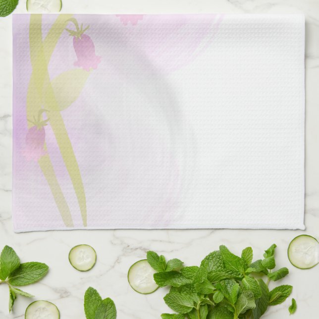 Linge De Cuisine Aquarelle rose pâle (Plié)