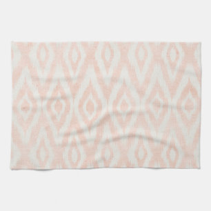 Linge De Cuisine Aquarelle rose pâle Ikat Impression géométrique Pe
