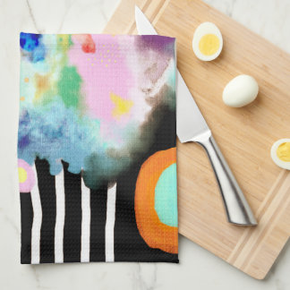 Linge De Cuisine Aquarelle Rupydetequila abstraite arc-en-ciel
