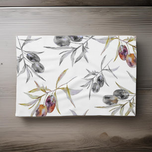 Linge De Cuisine Aquarelle rustique toscane Branche d'olive